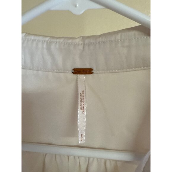 Free People Womens White Sheer Button-Down Blouse S - Picture 5 of 9
